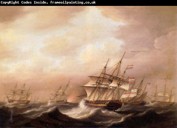 Nicholas Pocock A British convoy in a gale during the american war of independence